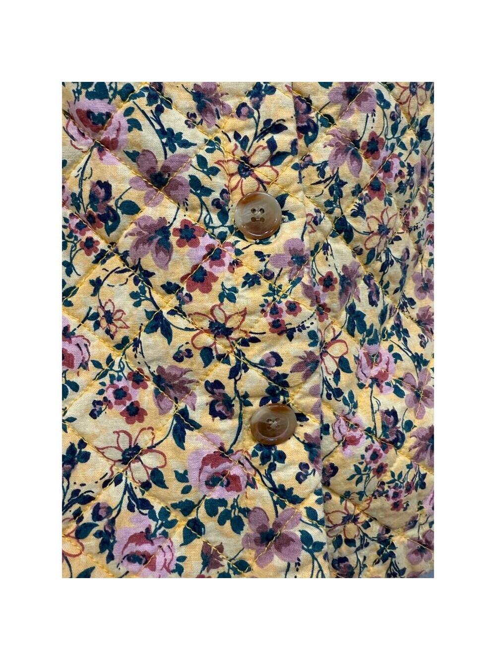 Vintage Denim & Co. Quilted Floral Vest; Women's XL - Picture 3 of 5